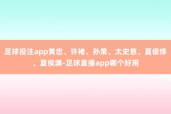 足球投注app黄忠、许褚、孙策、太史慈、夏侯惇、夏侯渊-足球直播app哪个好用