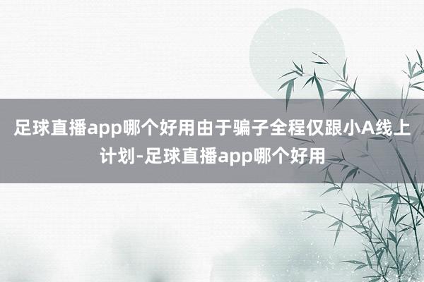 足球直播app哪个好用由于骗子全程仅跟小A线上计划-足球直播app哪个好用