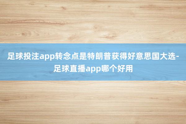 足球投注app　　转念点是特朗普获得好意思国大选-足球直播app哪个好用