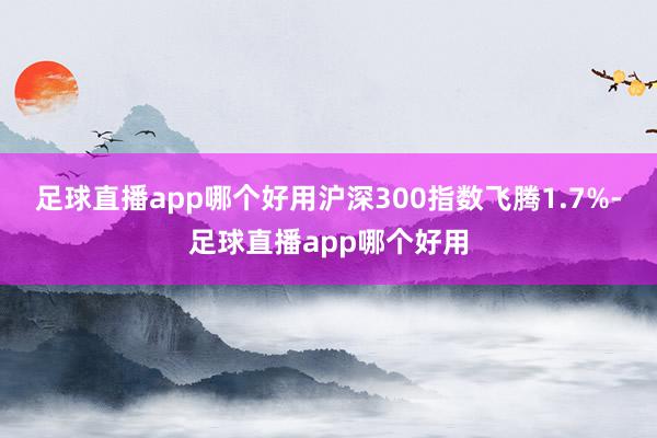 足球直播app哪个好用沪深300指数飞腾1.7%-足球直播app哪个好用