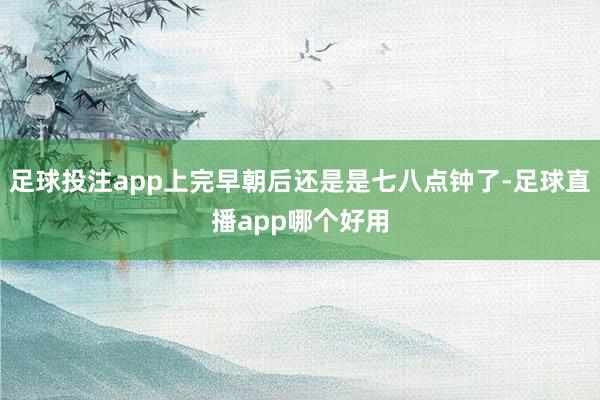 足球投注app上完早朝后还是是七八点钟了-足球直播app哪个好用
