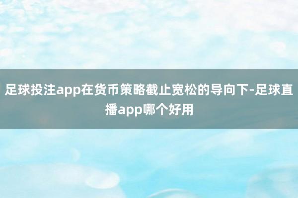 足球投注app在货币策略截止宽松的导向下-足球直播app哪个好用